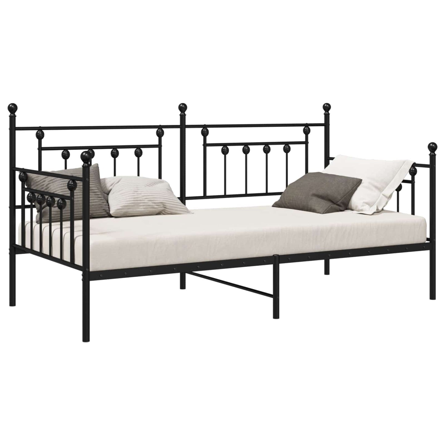 Daybed Frame Black 100 x 190 cm Steel