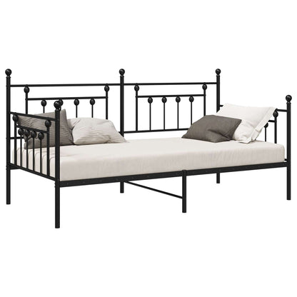 Daybed Frame Black 100 x 190 cm Steel