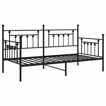 Daybed Frame Black 100 x 190 cm Steel