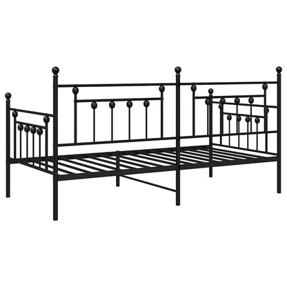 Daybed Frame Black 100 x 190 cm Steel