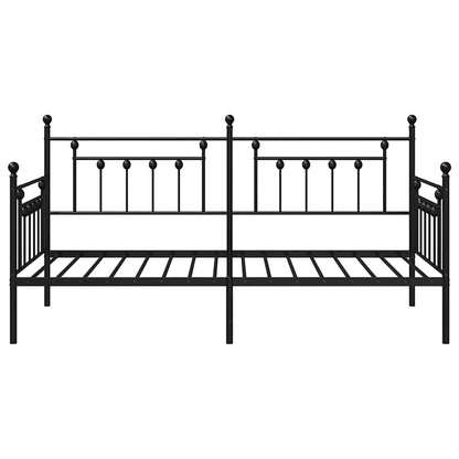 Daybed Frame Black 100 x 190 cm Steel