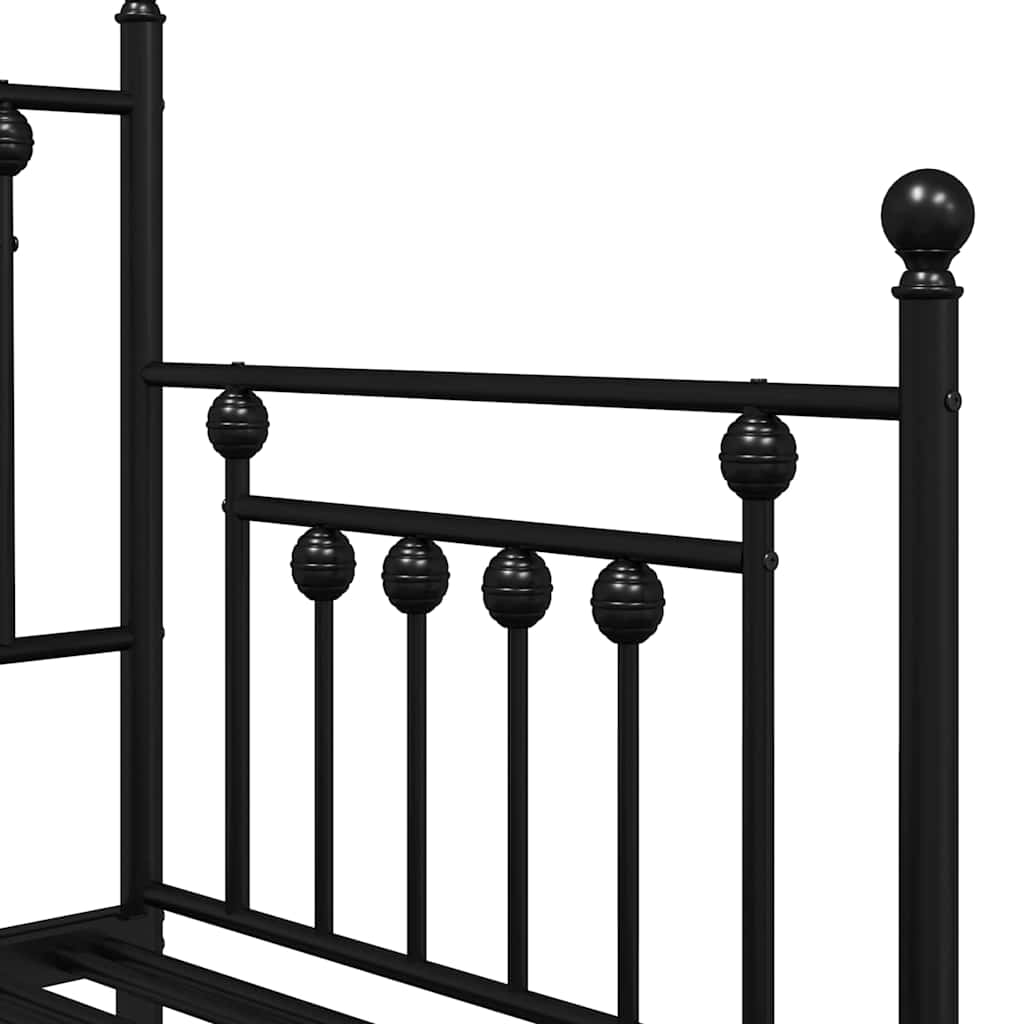 Daybed Frame Black 75 x 190 cm Steel