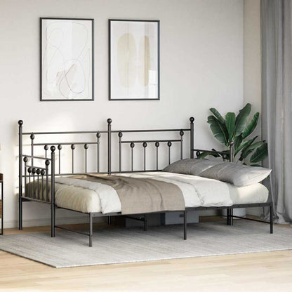Daybed Frame Black 75 x 190 cm Steel