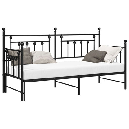 Daybed Frame Black 75 x 190 cm Steel