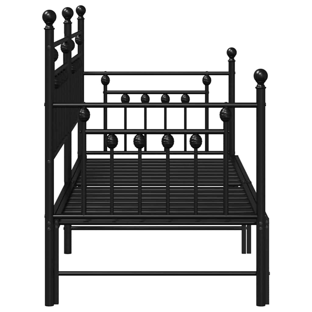 Daybed Frame Black 75 x 190 cm Steel