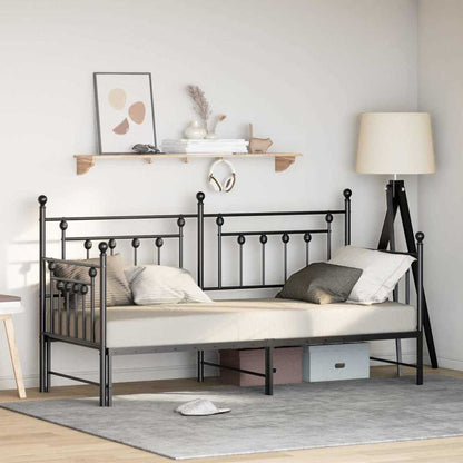 Daybed Frame Black 80 x 200 cm Steel