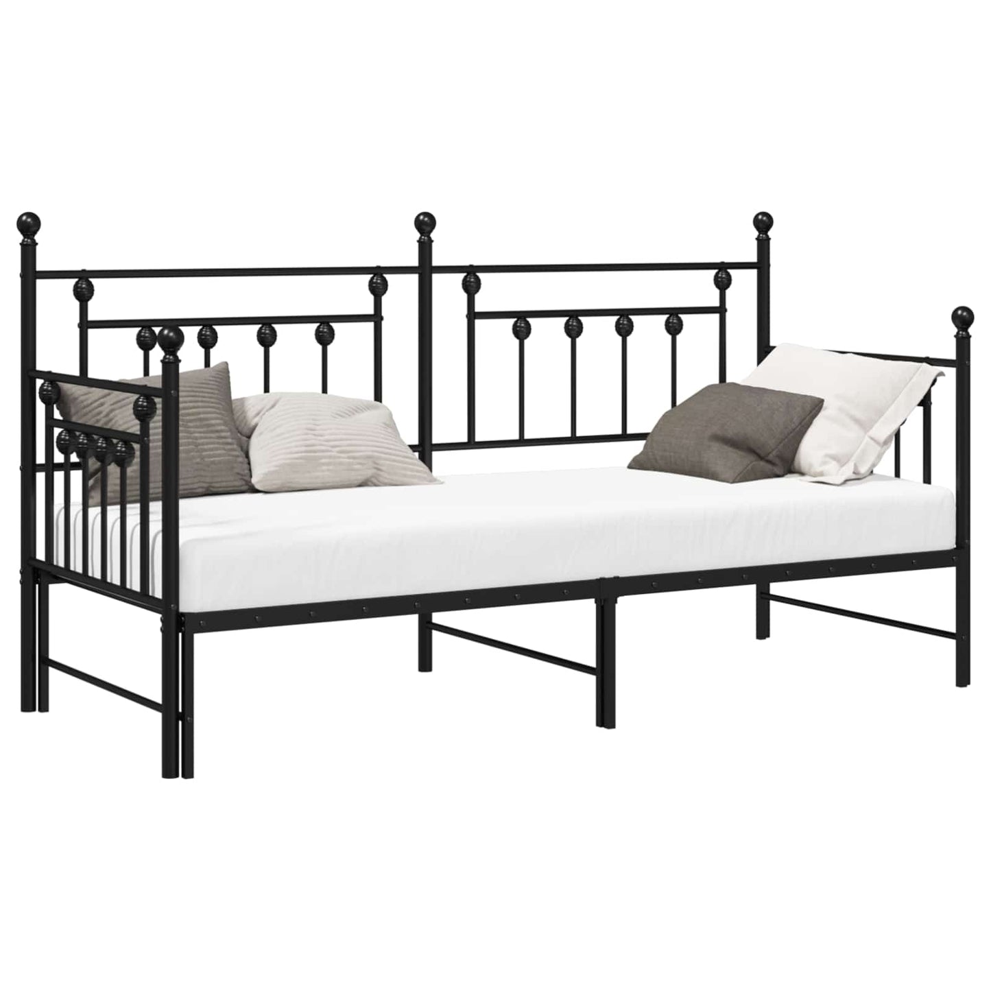 Daybed Frame Black 80 x 200 cm Steel