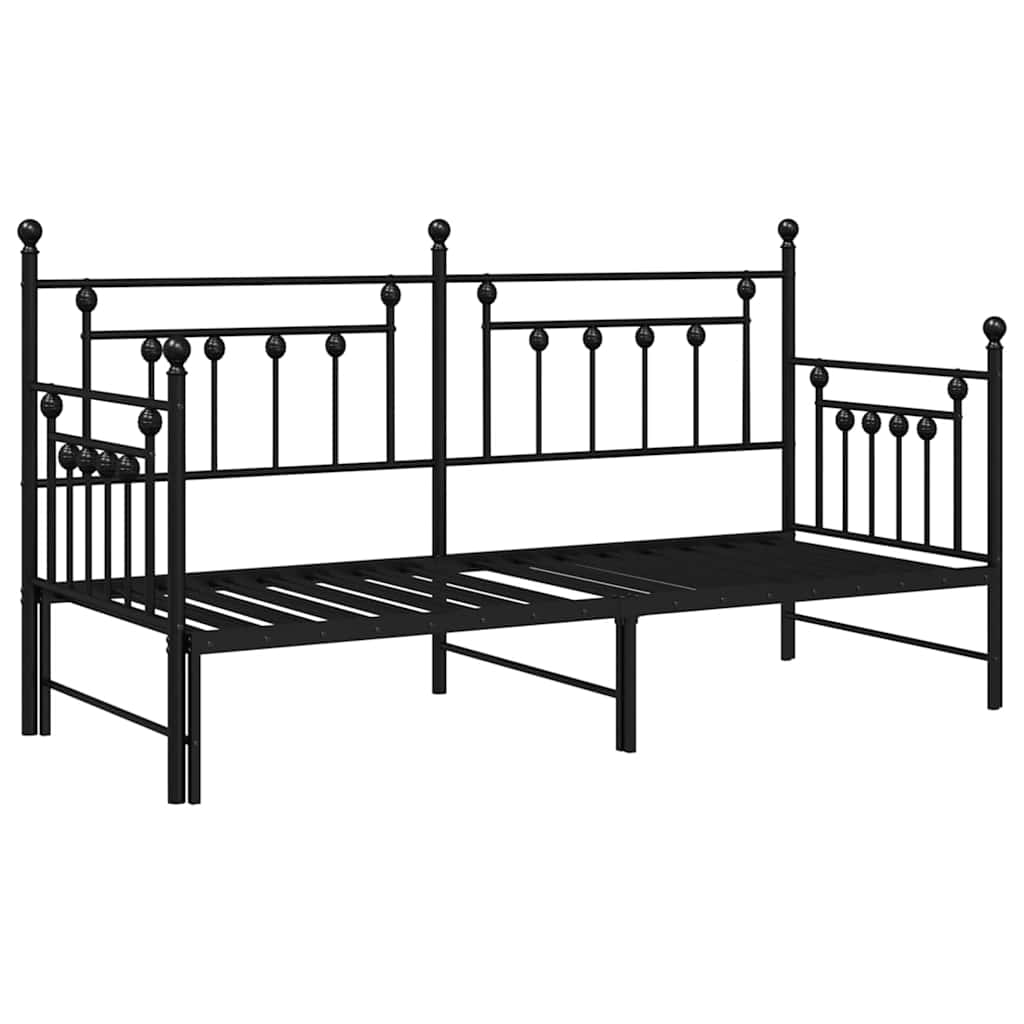 Daybed Frame Black 80 x 200 cm Steel