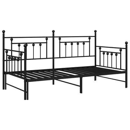 Daybed Frame Black 90 x 190 cm Steel