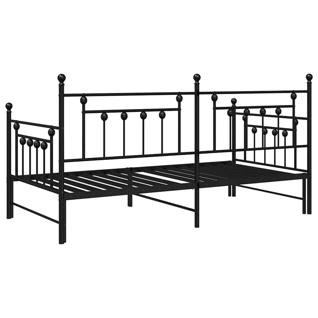 Daybed Frame Black 90 x 190 cm Steel