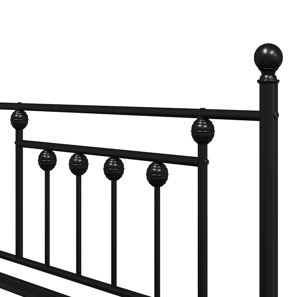 Daybed Frame Black 90 x 200 cm Steel