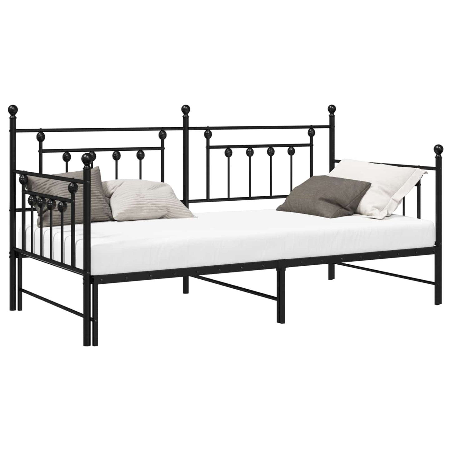 Daybed Frame Black 100 x 190 cm Steel