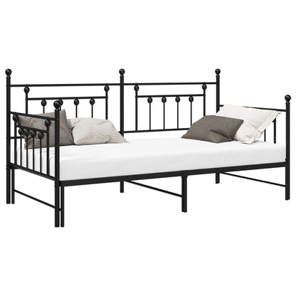 Daybed Frame Black 100 x 190 cm Steel