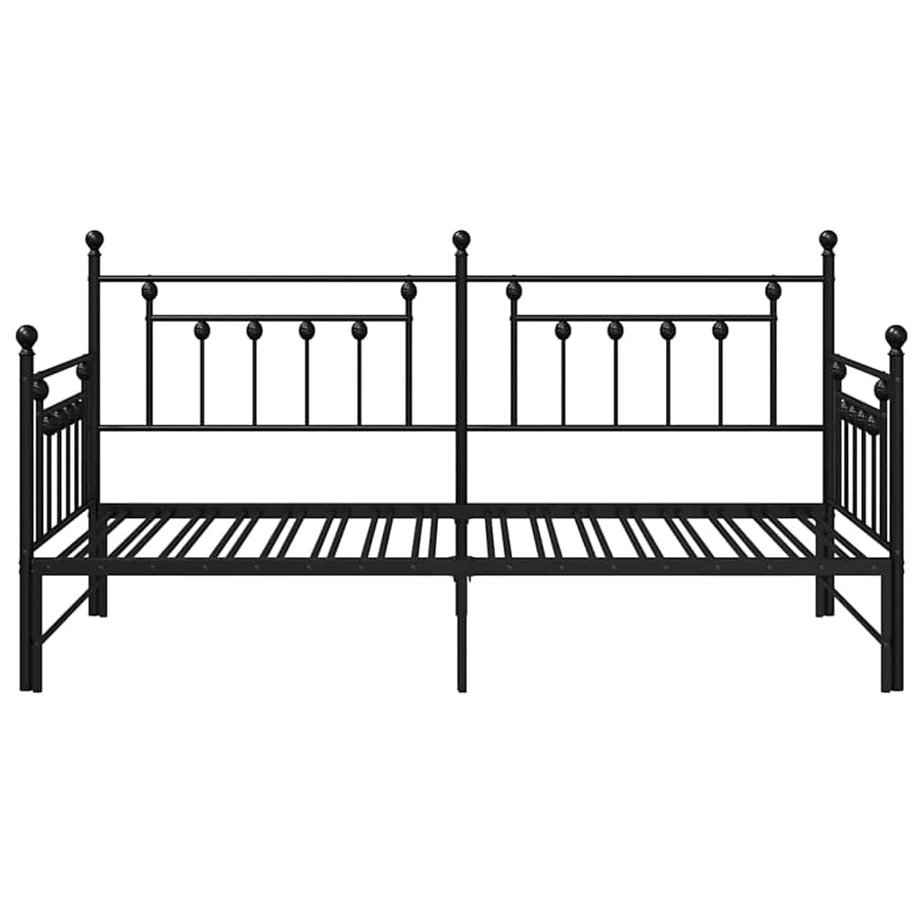 Daybed Frame Black 100 x 190 cm Steel