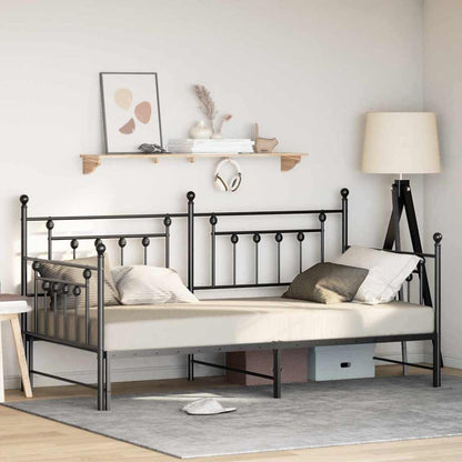Daybed Frame Black 107 x 203 cm Steel