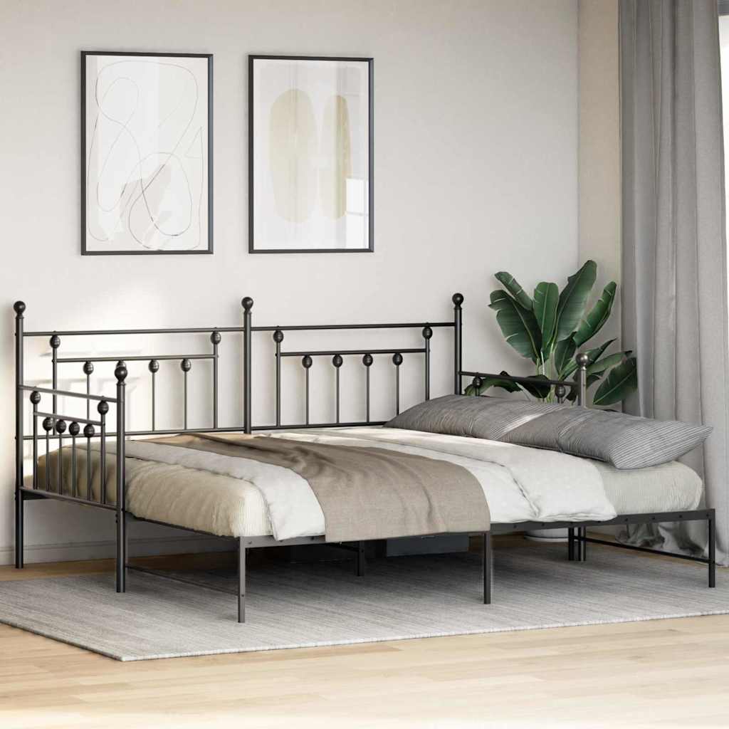 Daybed Frame Black 107 x 203 cm Steel