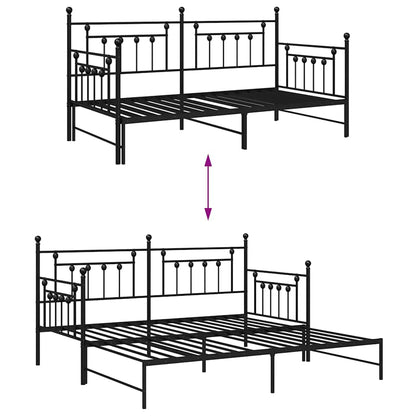 Daybed Frame Black 107 x 203 cm Steel