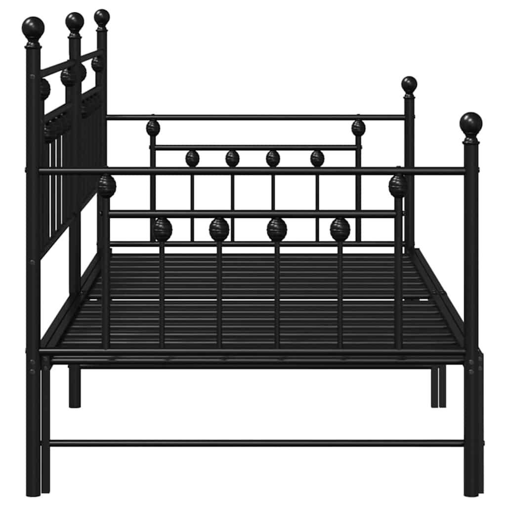 Daybed Frame Black 107 x 203 cm Steel