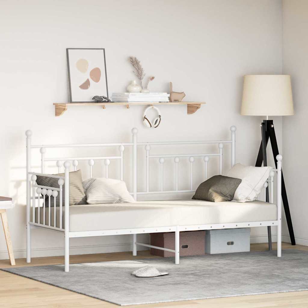 Daybed Frame White 80 x 200 cm Steel