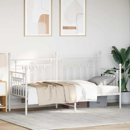 Daybed Frame White 80 x 200 cm Steel