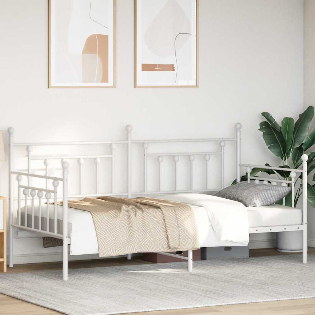 Daybed Frame White 90 x 200 cm Steel