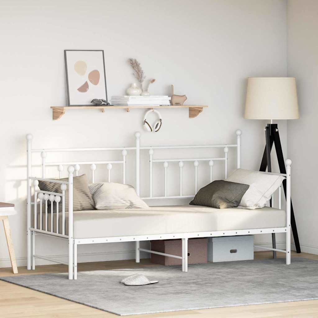 Daybed Frame White 80 x 200 cm Steel