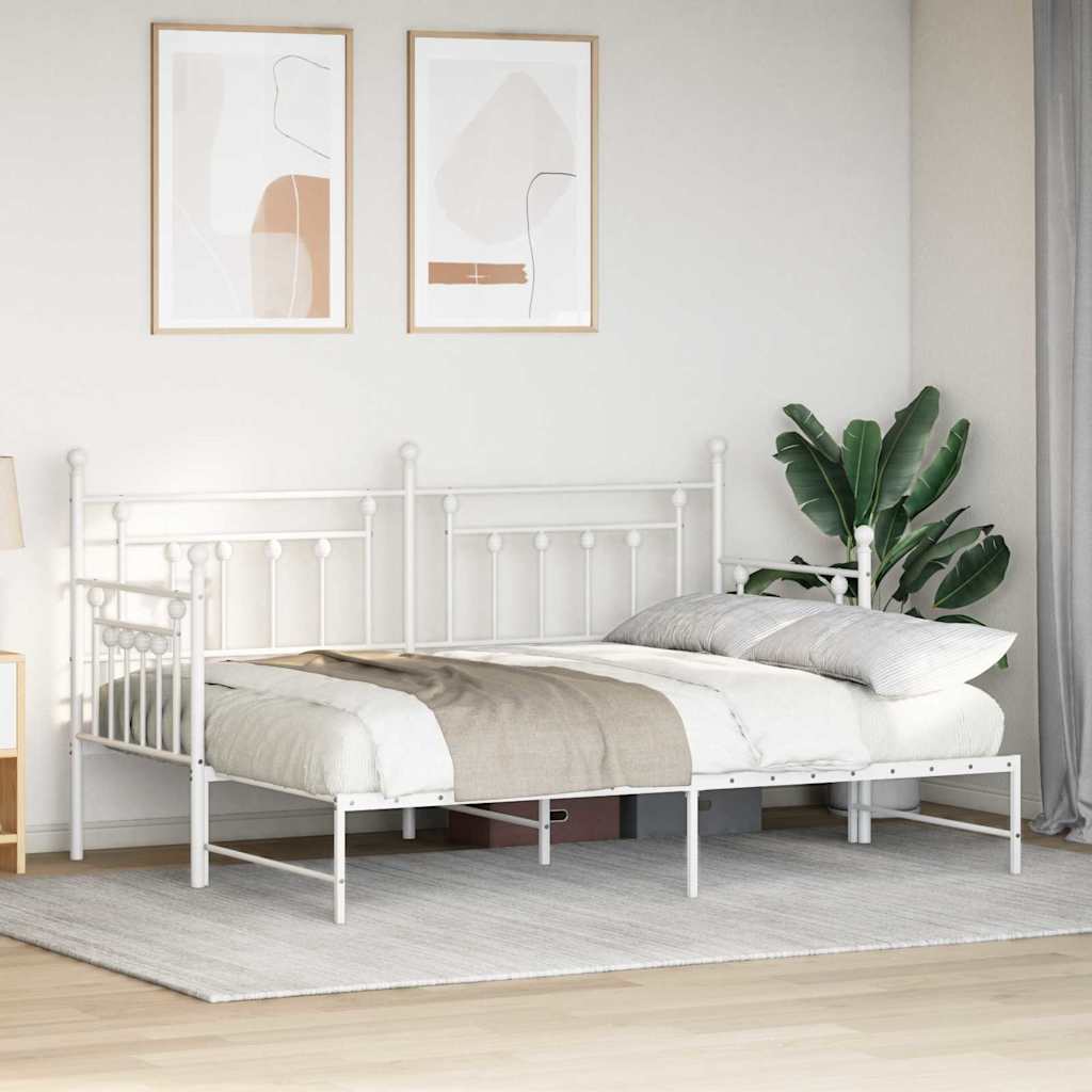 Daybed Frame White 80 x 200 cm Steel