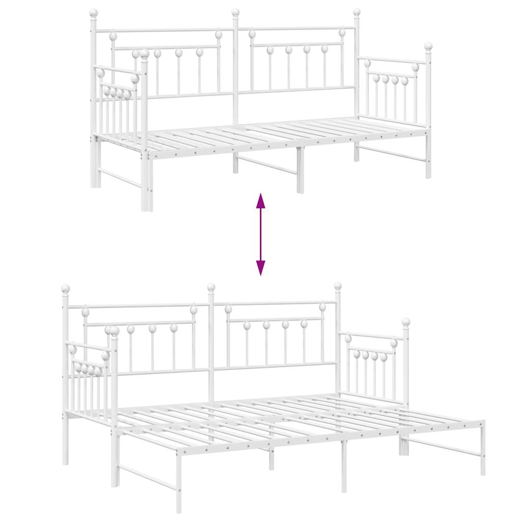 Daybed Frame White 80 x 200 cm Steel