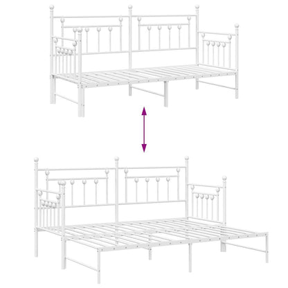 Daybed Frame White 80 x 200 cm Steel