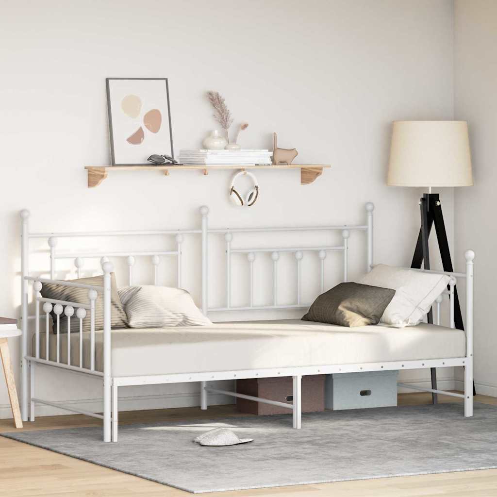 Daybed Frame White 90 x 190 cm Steel