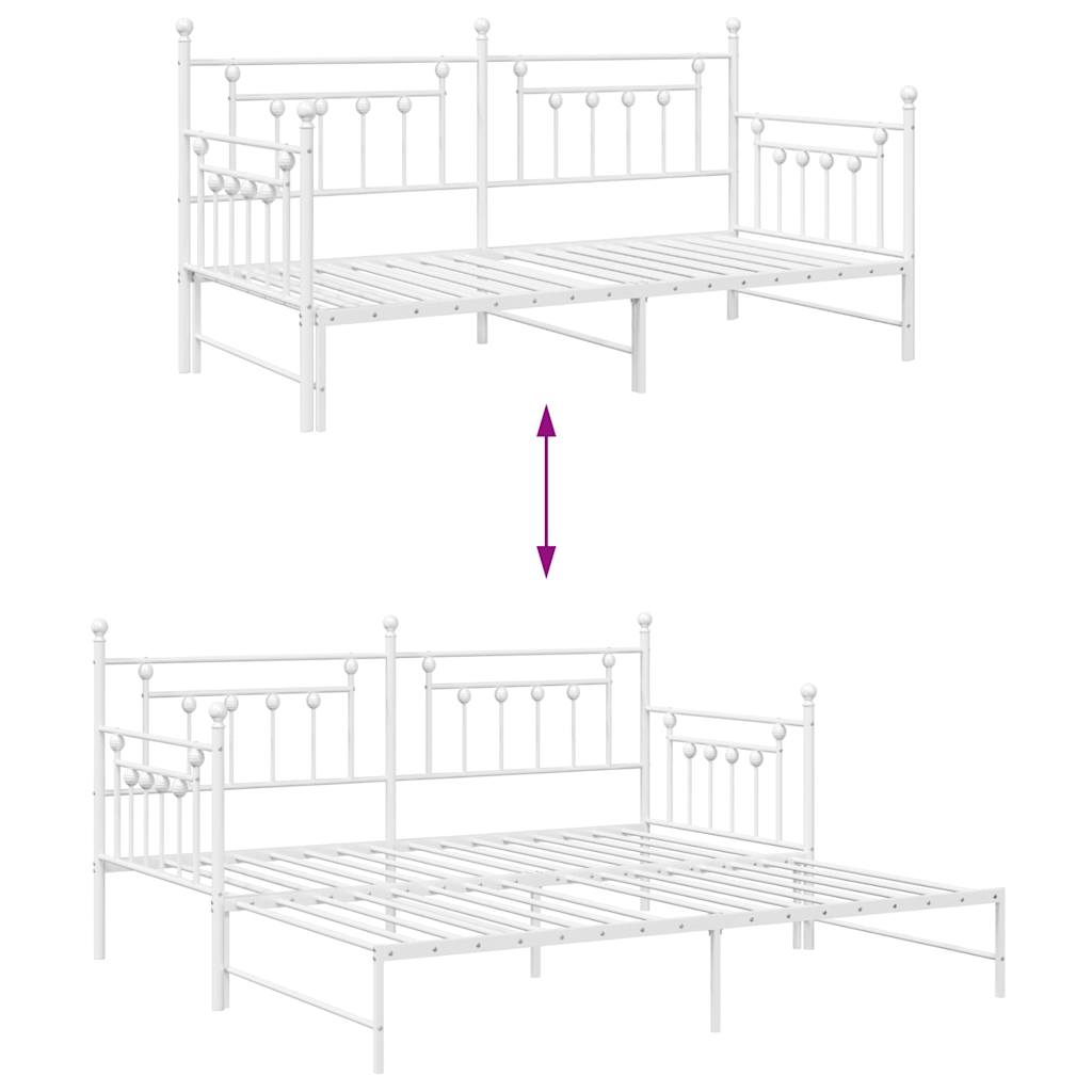Daybed Frame White 90 x 190 cm Steel