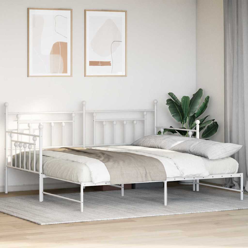 Daybed Frame White 100 x 190 cm Steel