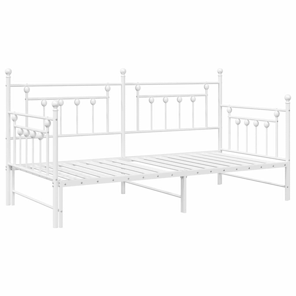 Daybed Frame White 100 x 190 cm Steel