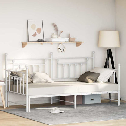 Daybed Frame White 107 x 203 cm Steel