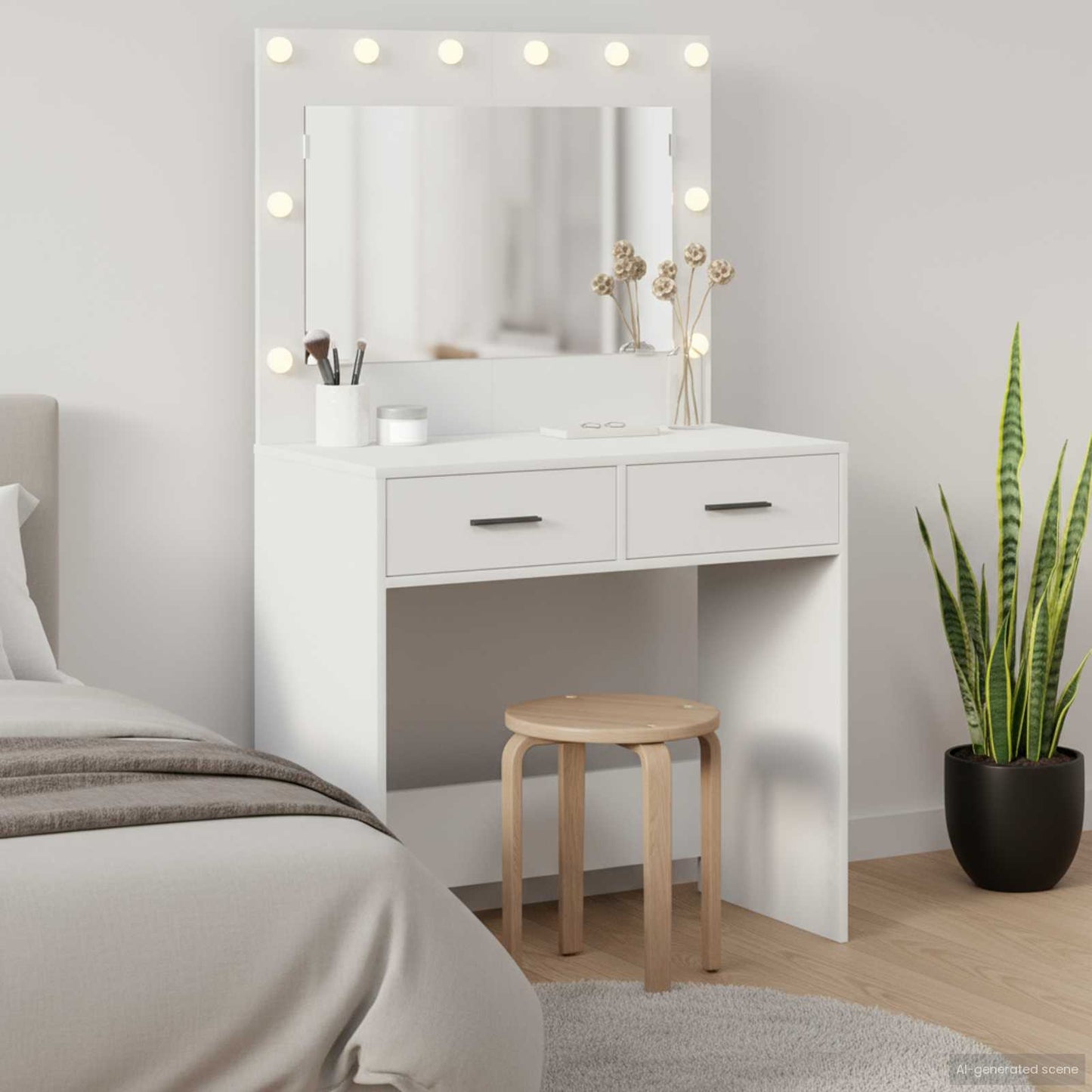 Dressing Table White 78.5 x 41 x 135 cm Engineered Wood