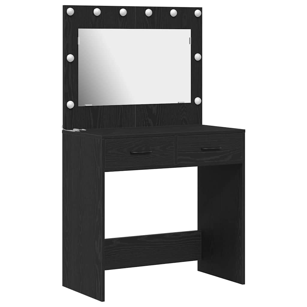 Dressing Table Black Oak 78.5 x 41 x 135 cm Engineered Wood