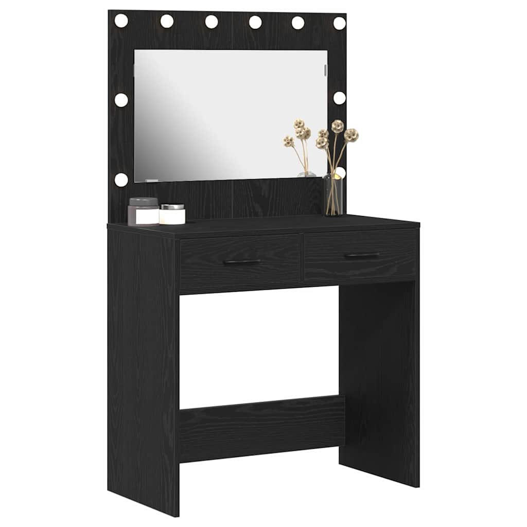 Dressing Table Black Oak 78.5 x 41 x 135 cm Engineered Wood