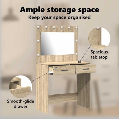 Dressing Table Sonoma Oak 78.5 x 41 x 135 cm Engineered Wood