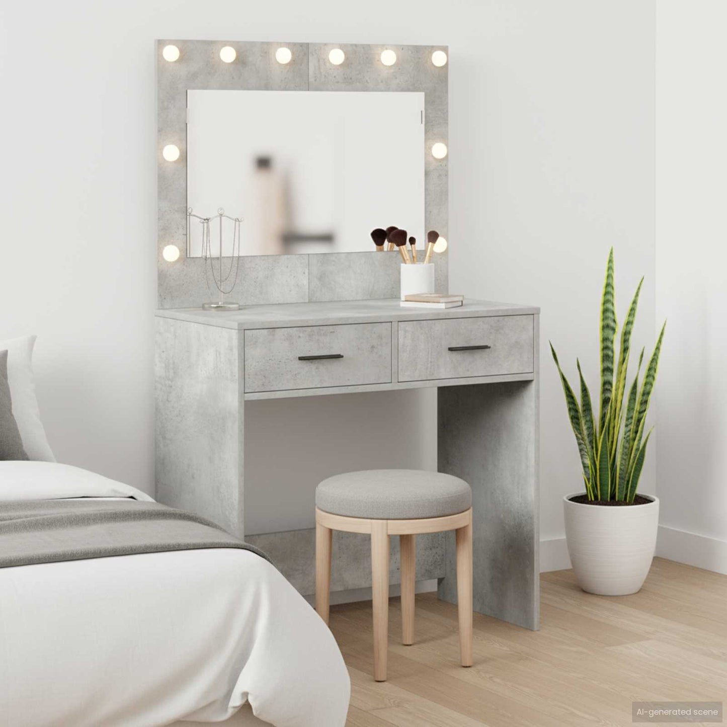 Dressing Table Concrete grey 78.5 x 41 x 135 cm Engineered wood