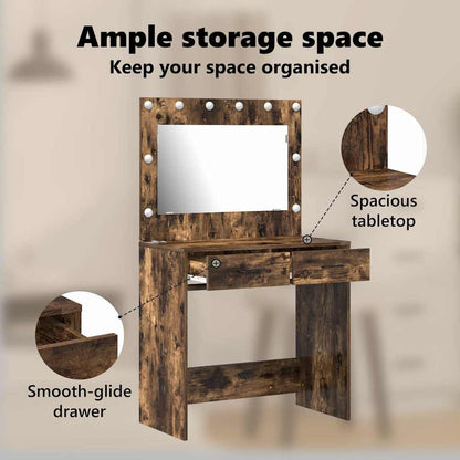 Dressing Table Smoked Oak 78.5 x 41 x 135 cm Engineered Wood