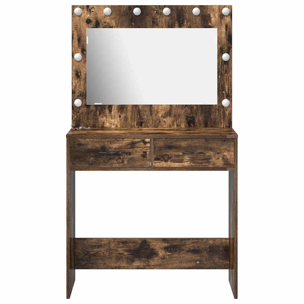 Dressing Table Smoked Oak 78.5 x 41 x 135 cm Engineered Wood