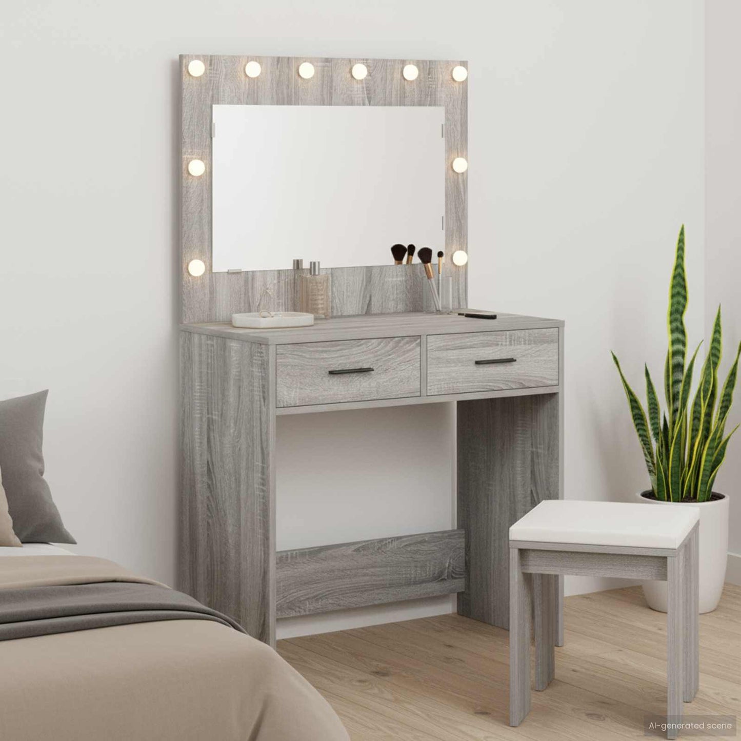 Dressing Table Grey Sonoma 78.5 x 41 x 135 cm Engineered Wood