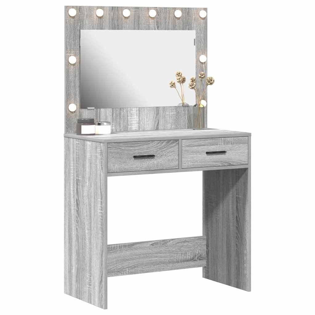 Dressing Table Grey Sonoma 78.5 x 41 x 135 cm Engineered Wood