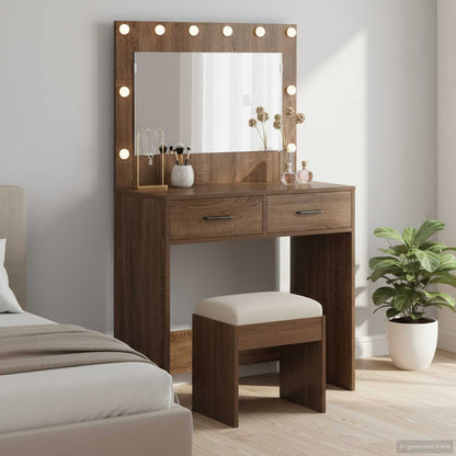 Dressing Table Brown Oak 78.5 x 41 x 135 cm Engineered Wood