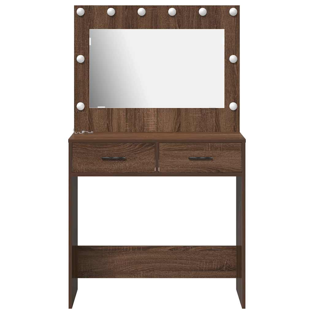 Dressing Table Brown Oak 78.5 x 41 x 135 cm Engineered Wood