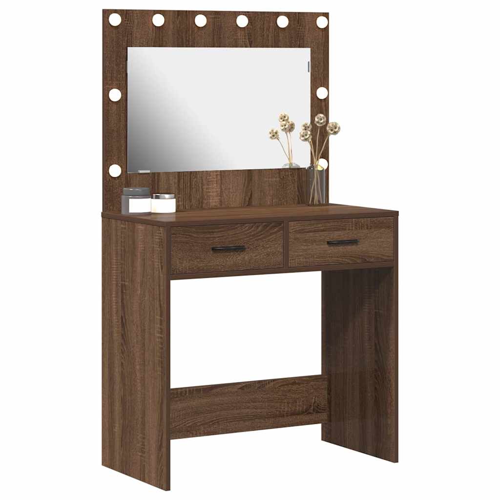 Dressing Table Brown Oak 78.5 x 41 x 135 cm Engineered Wood