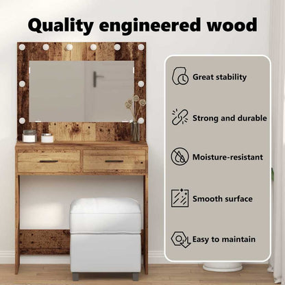Dressing Table Old Wood 78.5 x 41 x 135 cm Engineered Wood