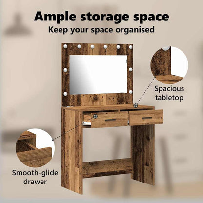 Dressing Table Old Wood 78.5 x 41 x 135 cm Engineered Wood