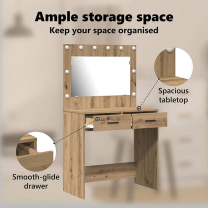 Dressing Table Artisan Oak 78.5 x 41 x 135 cm Engineered Wood
