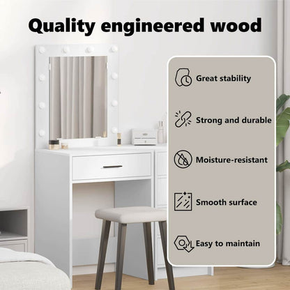 Dressing Table White 50 x 41 x 135 cm Engineered Wood